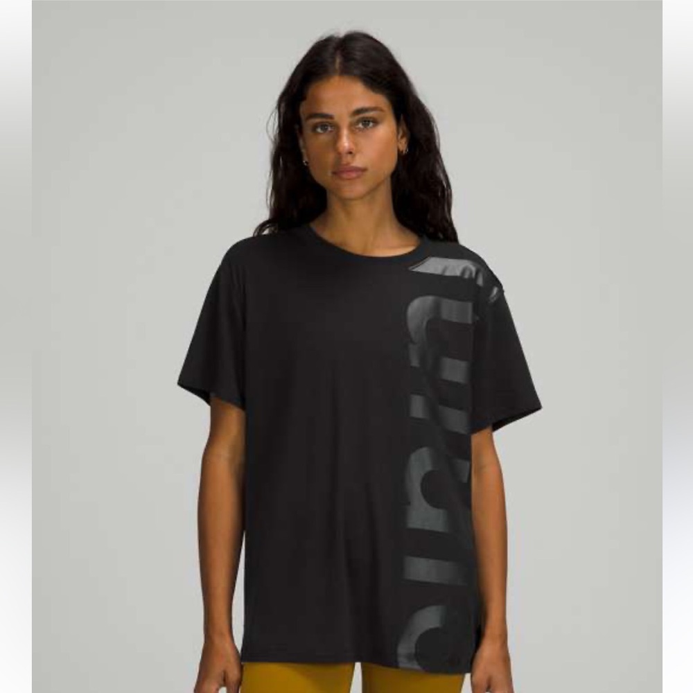 Lululemon All Yours Tee Short Sleeve - Black Graphic - Size 18/20